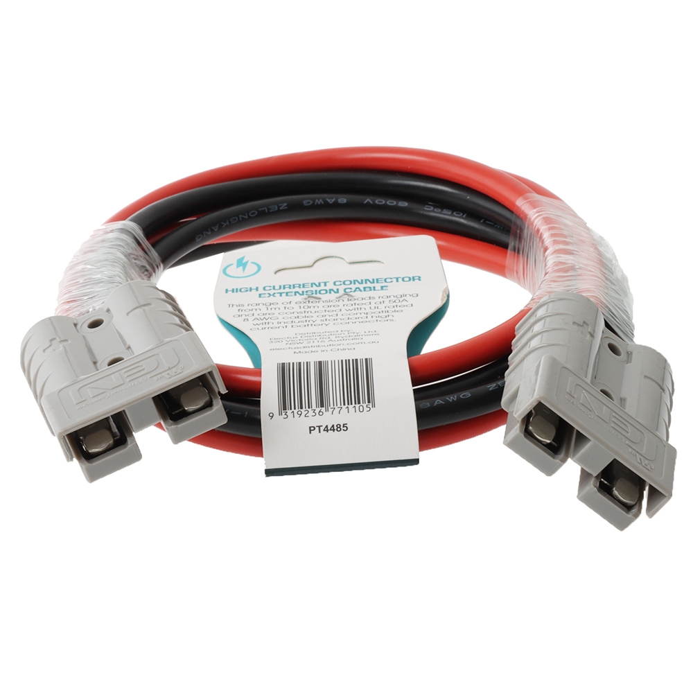 High Current Connector Extension Lead 50A 8AWG 1m