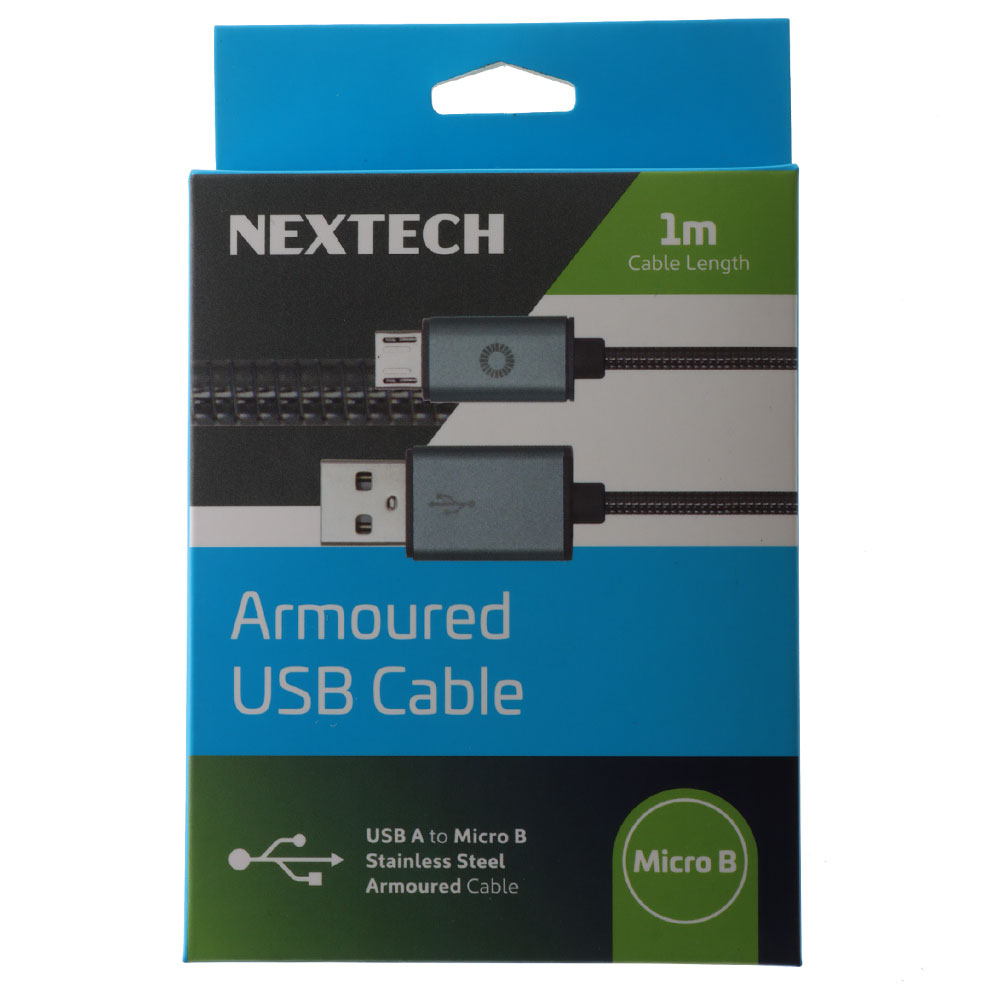 Armoured USB-A to USB Micro-B Data Cable 1m