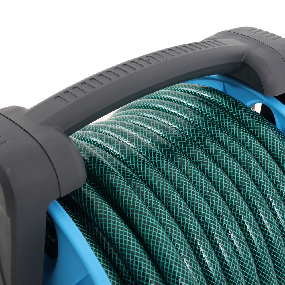 Reinforced Flexible Garden Hose 40m with Hand Reel and Trigger Nozzle