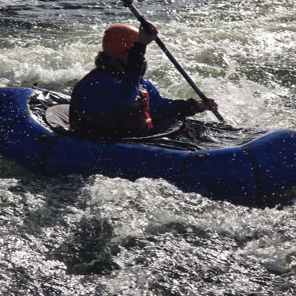 Adventure-XP Packraft Inflatable Kayak with Spray Deck 235cm Blue