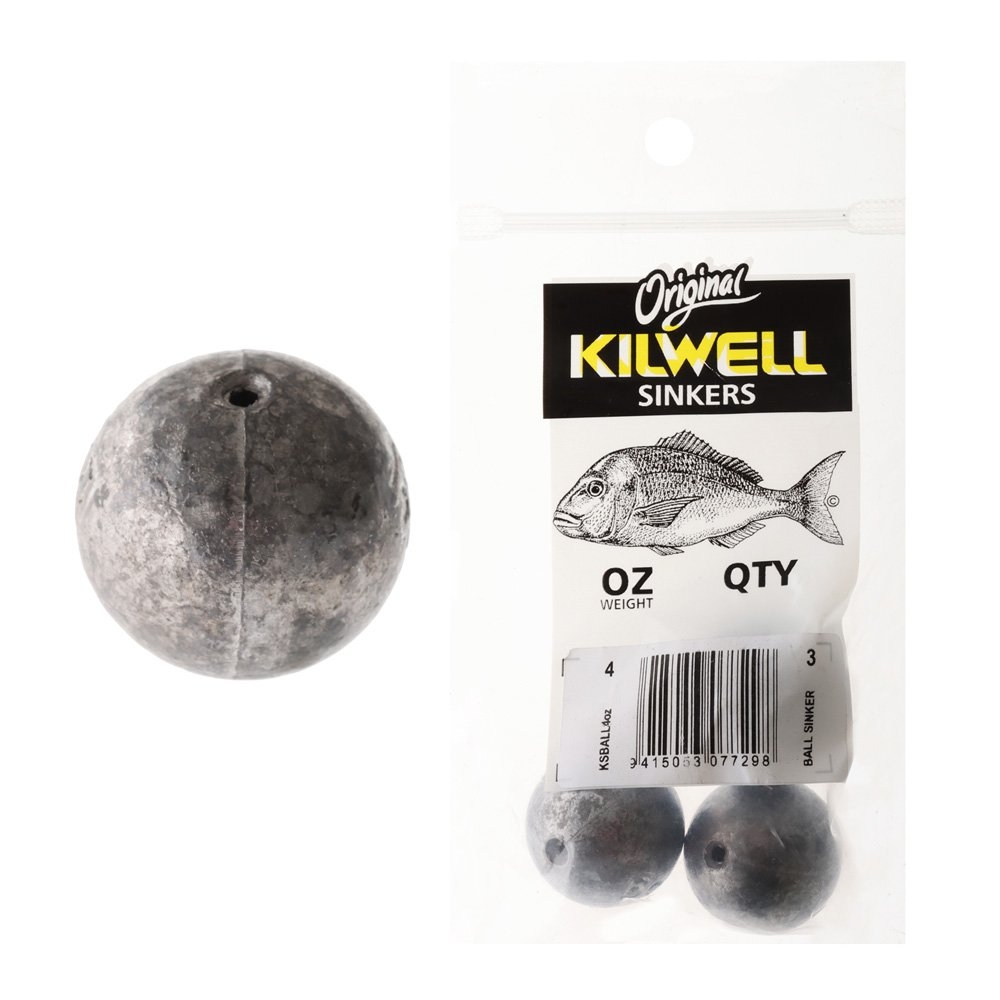 Kilwell Ball Sinkers 4oz Qty 3