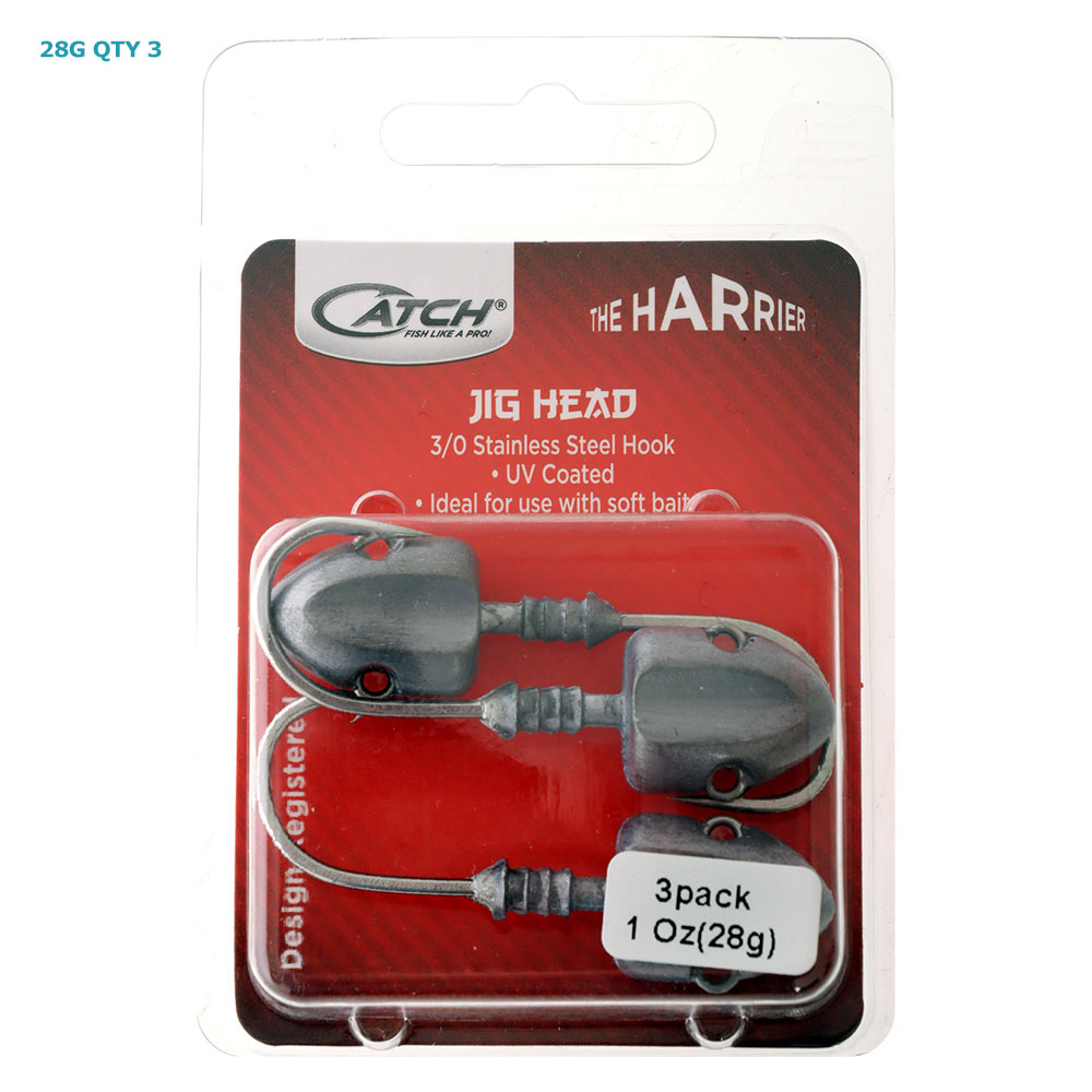 Catch Harrier Jig Head with Gripper 28g Qty 3