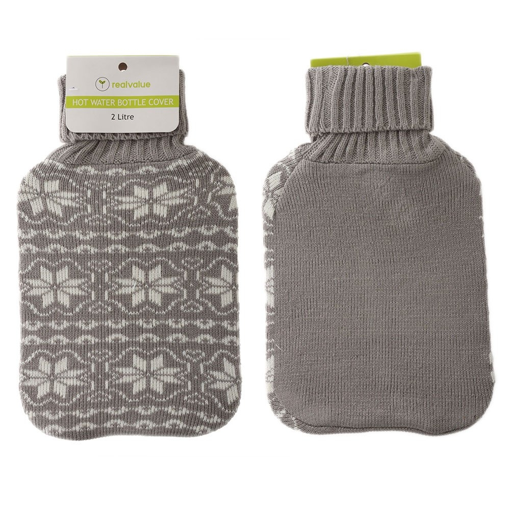 Real Value Hot Water Bottle with Cover 2L