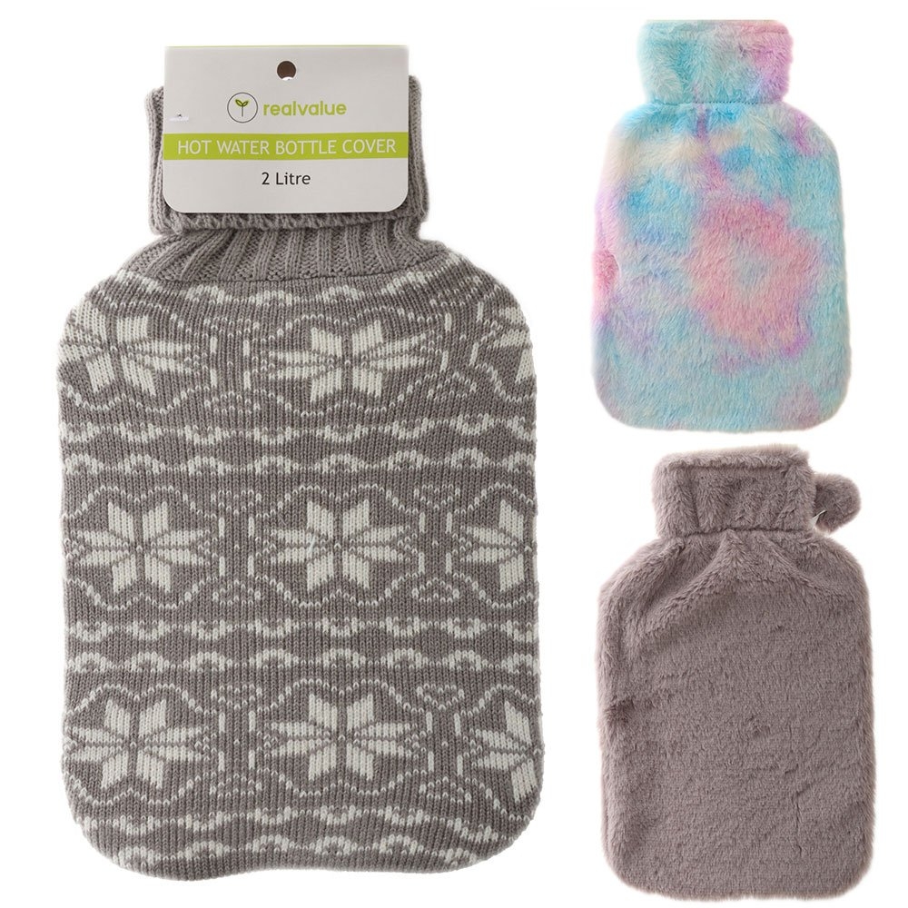 Real Value Hot Water Bottle with Cover 2L