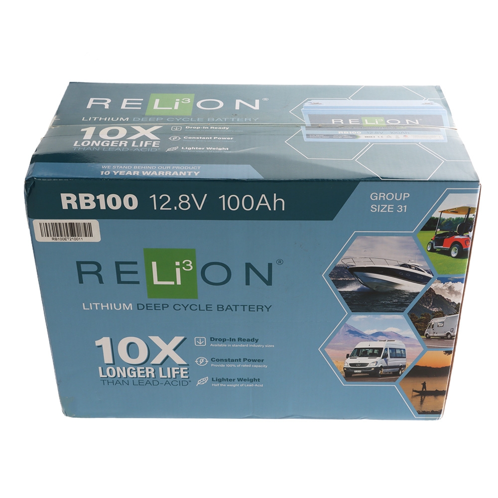 RELiON RB100 LiFePO4 Rechargeable Lithium Deep Cycle Battery 12V 100Ah