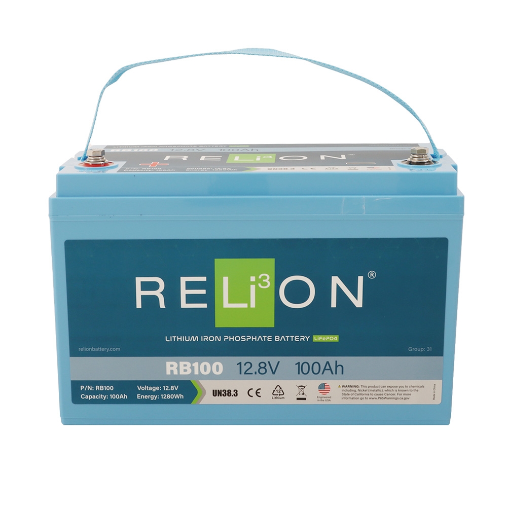 RELiON RB100 LiFePO4 Rechargeable Lithium Deep Cycle Battery 12V 100Ah