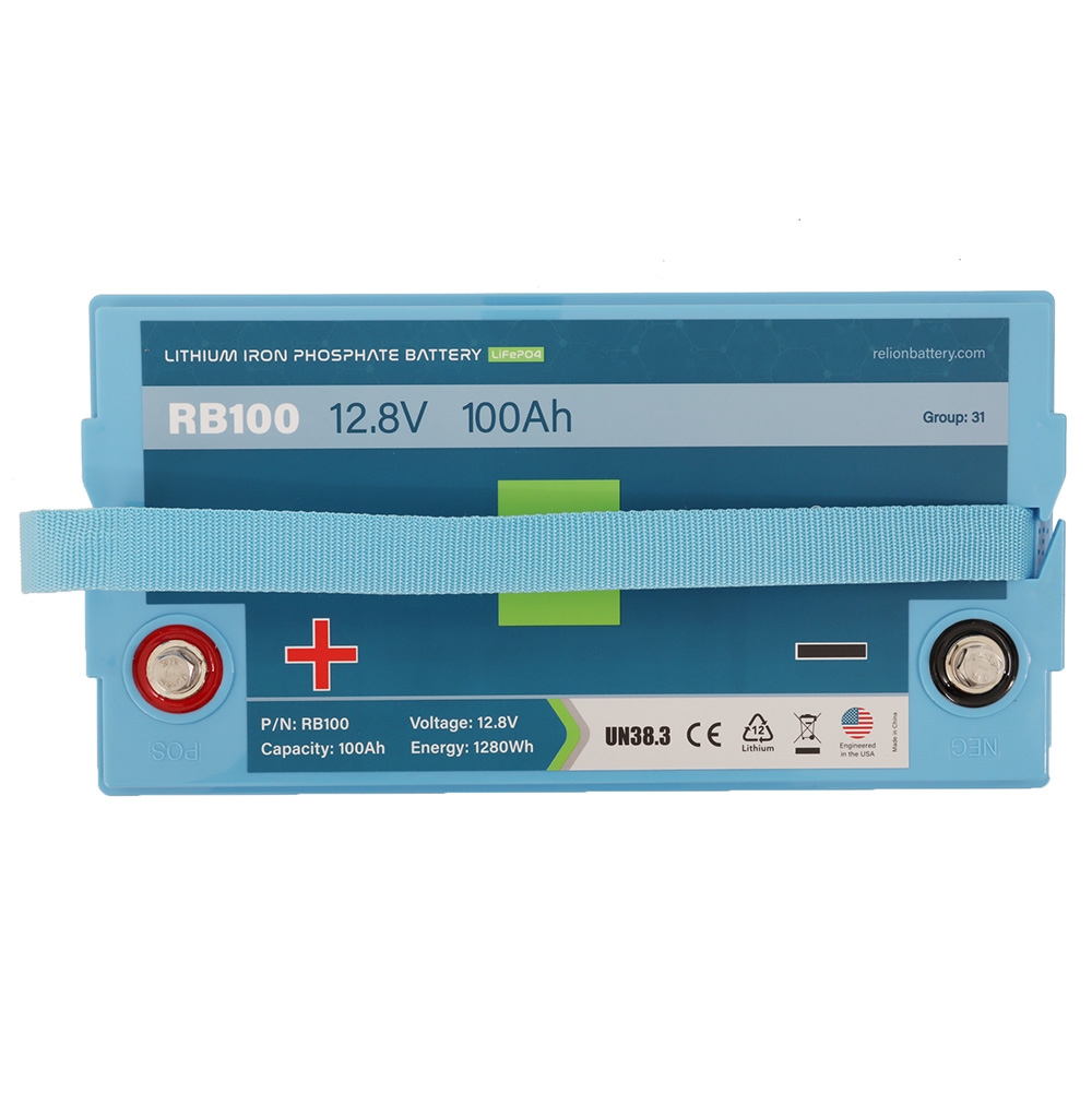 RELiON RB100 LiFePO4 Rechargeable Lithium Deep Cycle Battery 12V 100Ah