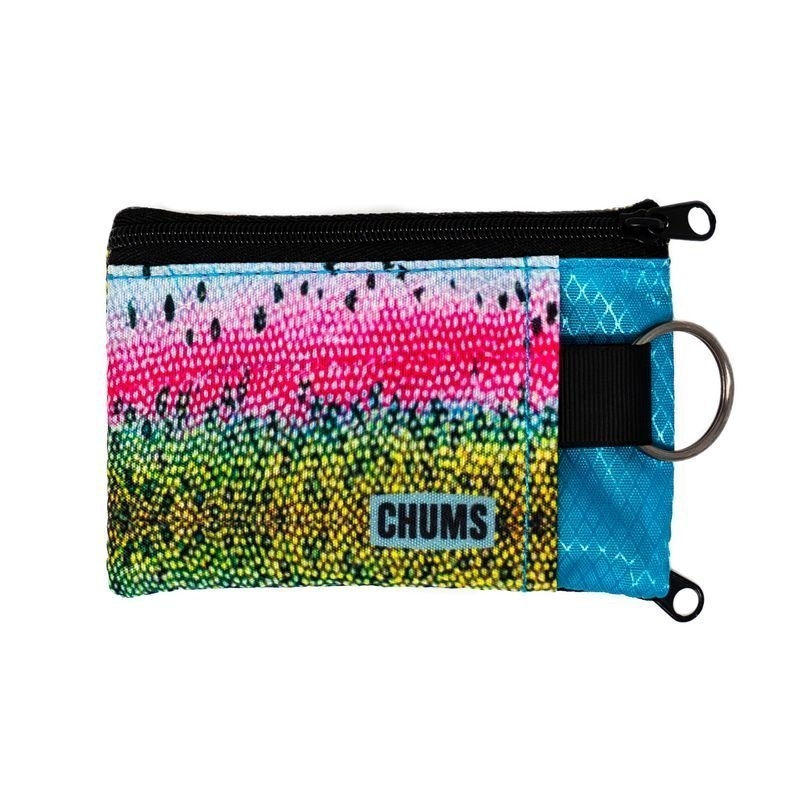 Chums Surfshorts Keyring Wallet with ID Window Rainbow Trout