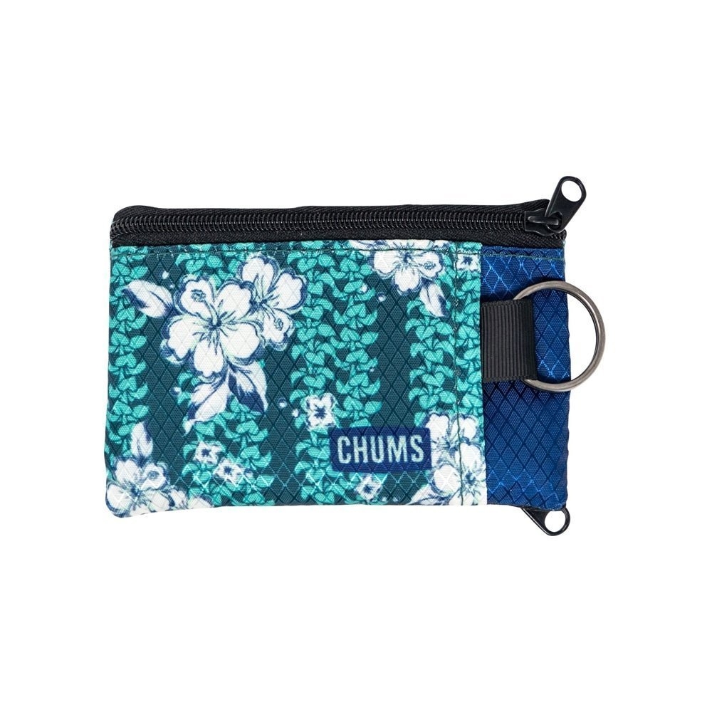 Chums Surfshorts Keyring Wallet with ID Window Hawaiian Floral