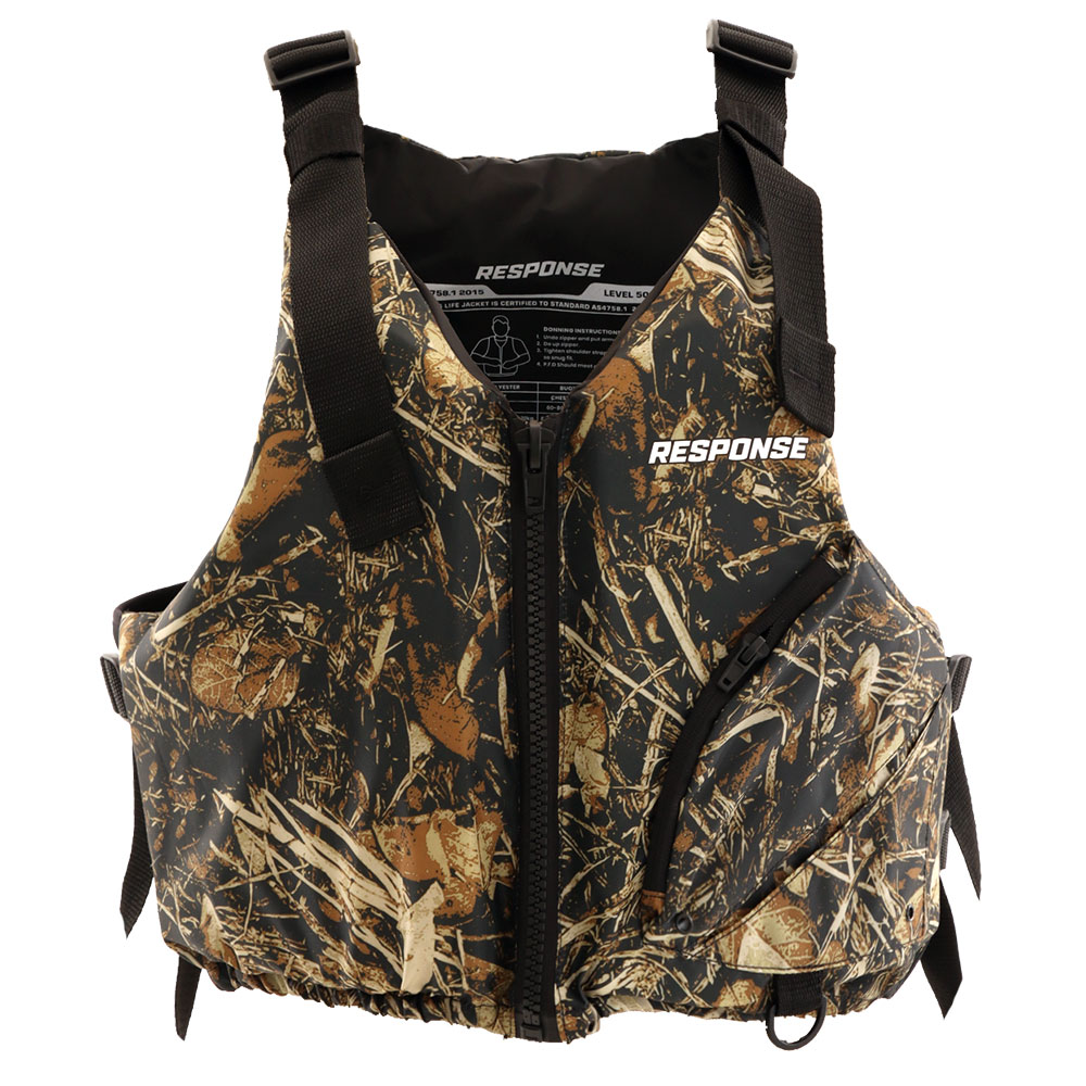 RESPONSE MF50S Level 50 Kayak Life Vest Camo 40kg and Up