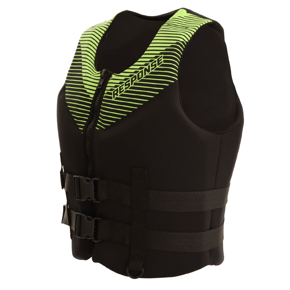 RESPONSE Neoprene Level 50S PFD Life Vest Black/Green XL 60kg and Up
