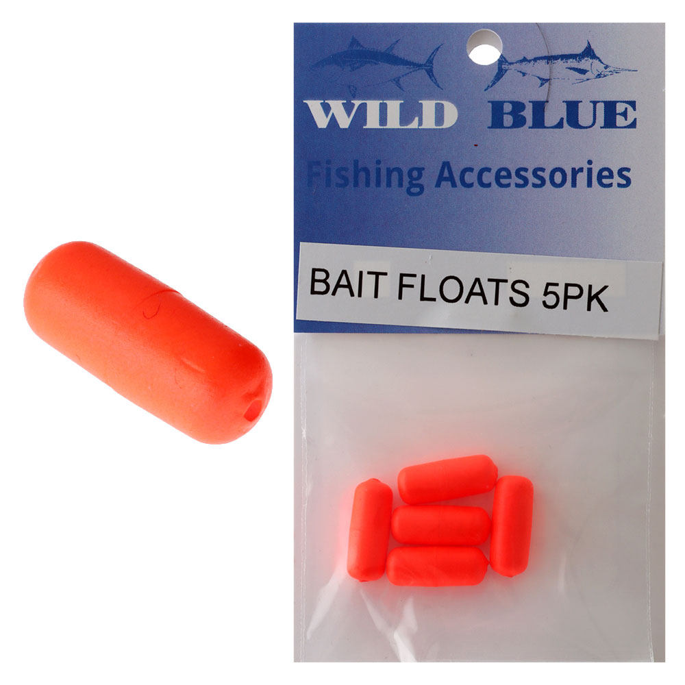 Wild Blue Tackle Bait Rig Float Fluoro/Red Qty 5