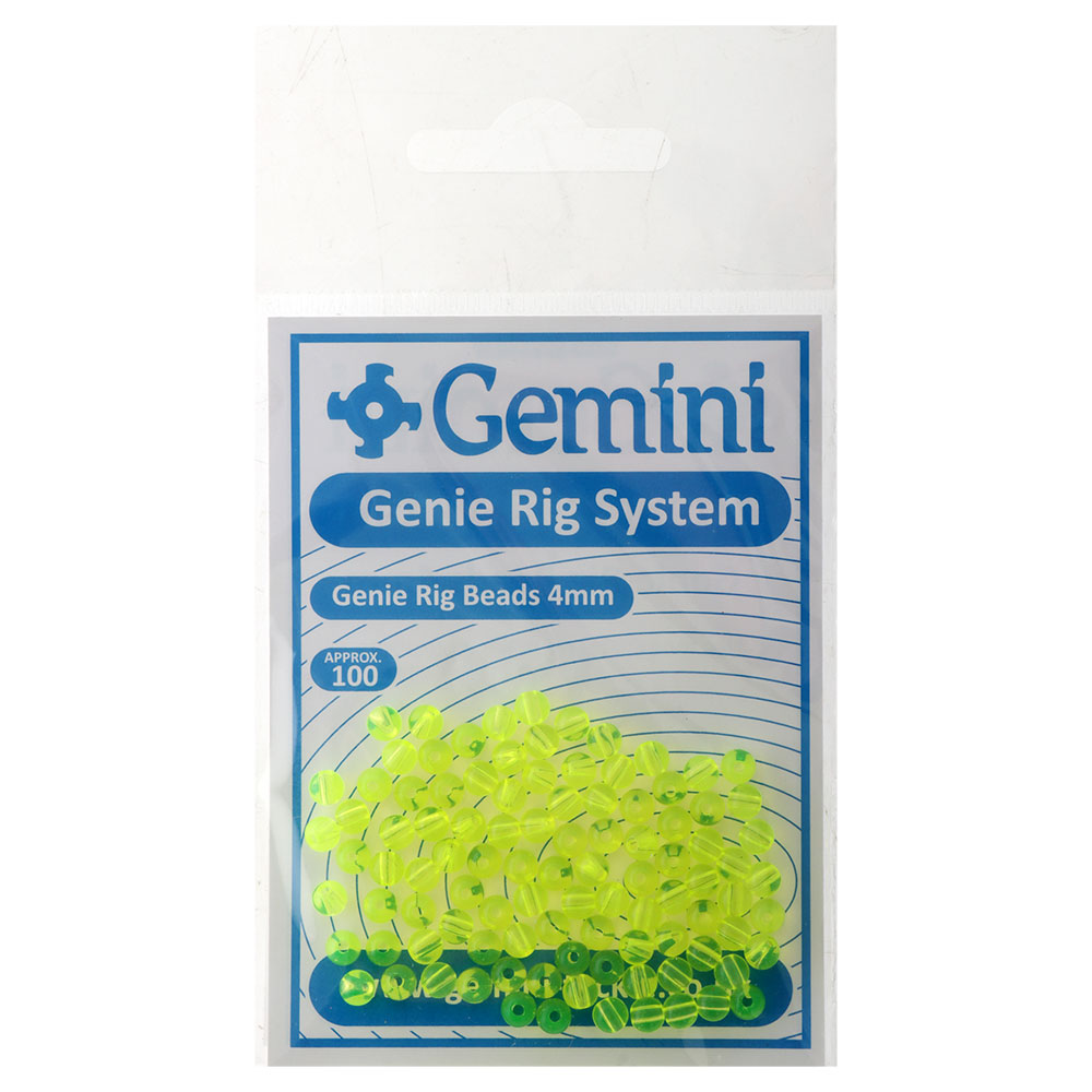 Gemini Genie Rig Beads 4mm Qty 100 Chartruese