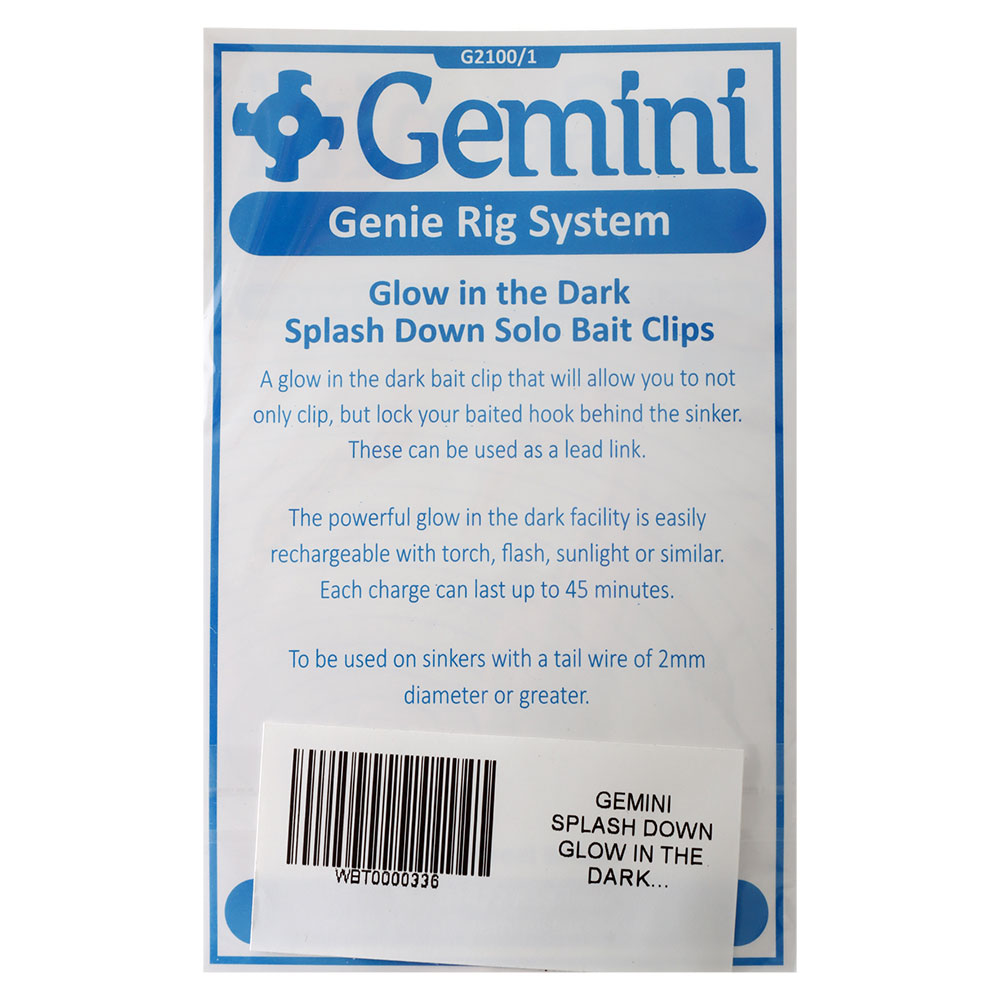 Gemini Splash Down Solo Bait Clip Glow In The Dark