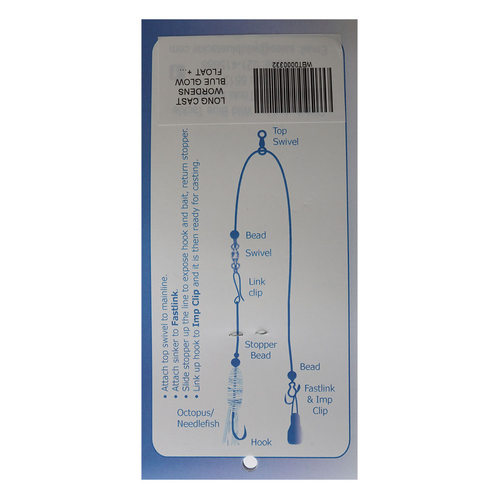 Wild Blue Tackle Long Cast Surf Pulley Rig with Worden Float