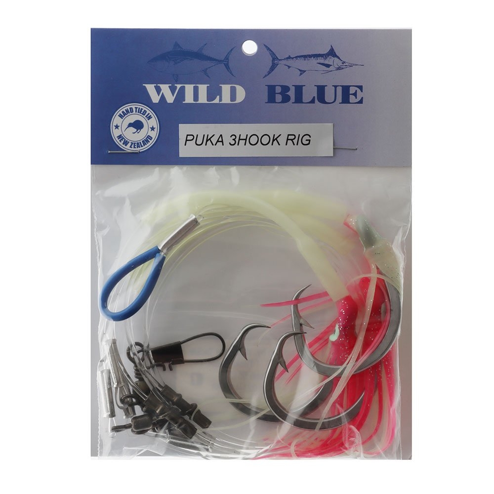 Wild Blue Tackle 3-Hook Puka Rig Pink Skirt