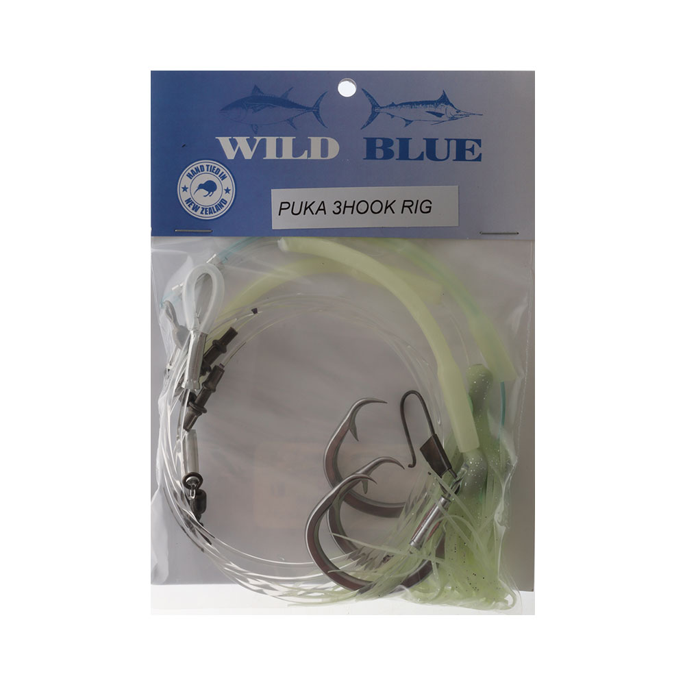 Wild Blue Tackle 3-Hook Puka Rig Lumo Skirt