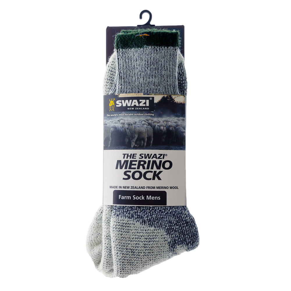 Swazi Merino Farm Mens Socks Green L / US8.5-11.5