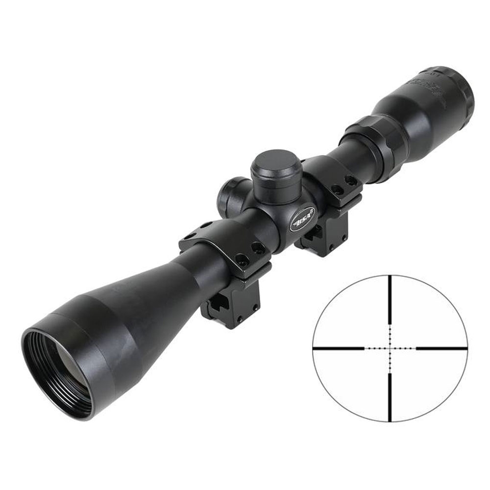 BSA Essential EMD 3-9x40 Mil-Dot Reticle Scope with High Rings