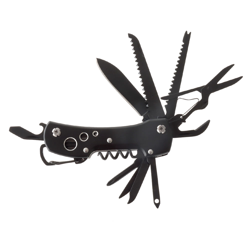 Multi-Function Pocket Knife with Aluminium Handle Black 6cm