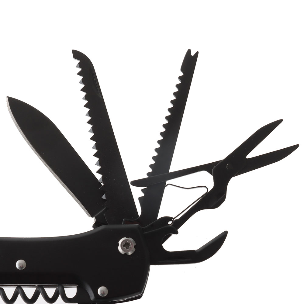 Multi-Function Pocket Knife with Aluminium Handle Black 6cm