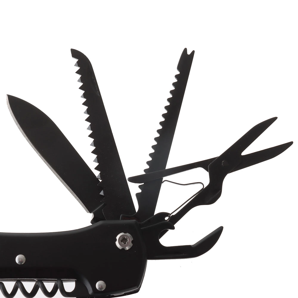 Multi-Function Pocket Knife with Aluminium Handle Black 6cm Multi-Function Pocket Knife with Aluminium Handle Black 6cm