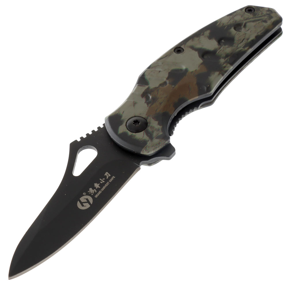 Folding Pocket Knife with Aluminium Handle Camo 6.5cm