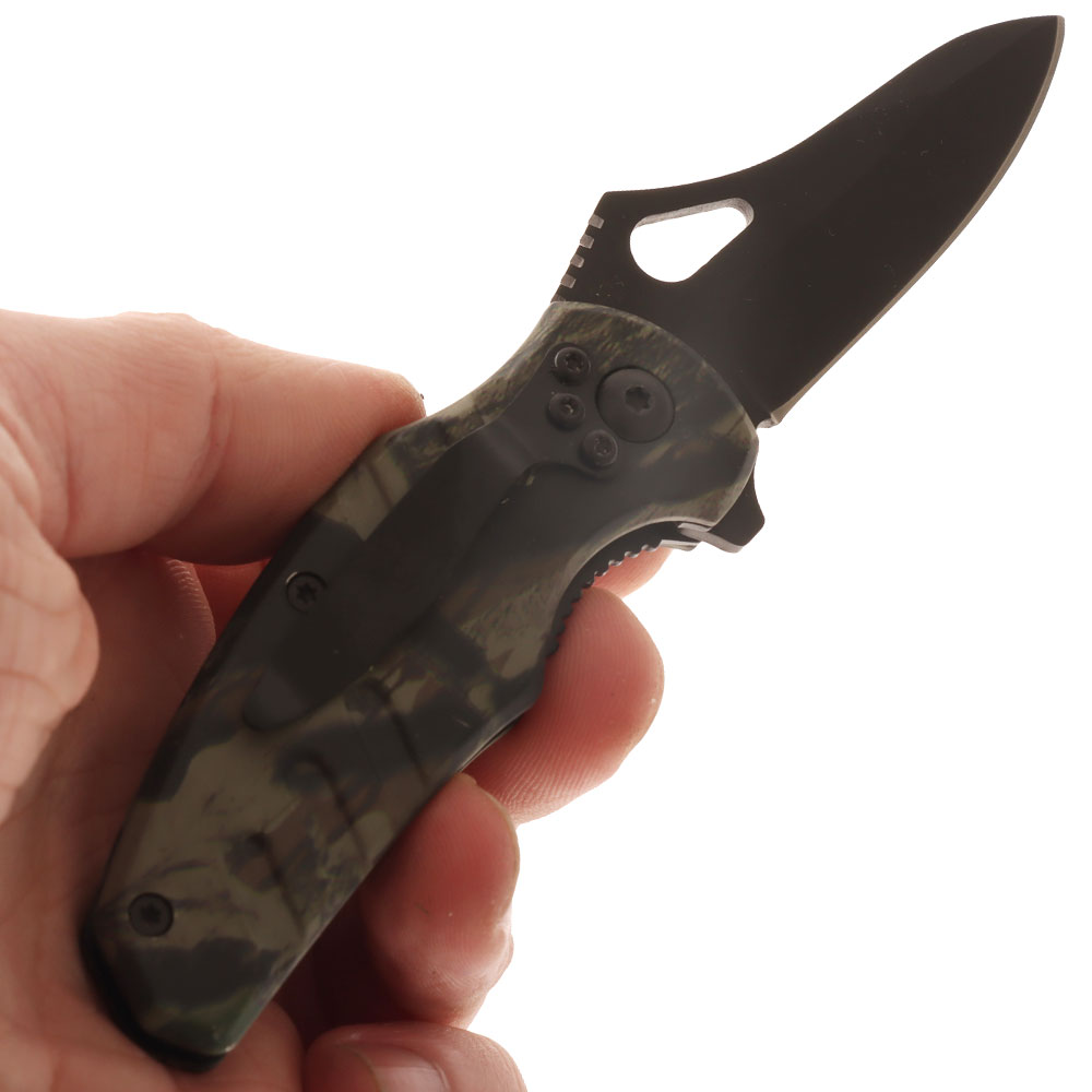 Folding Pocket Knife with Aluminium Handle Camo 6.5cm