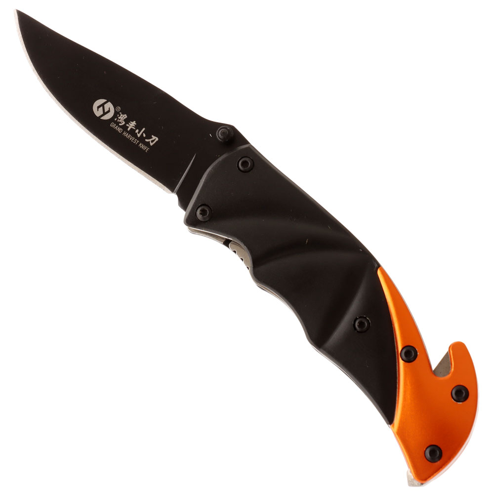 Folding Pocket Knife with ABS Handle 6.5cm Black/Orange