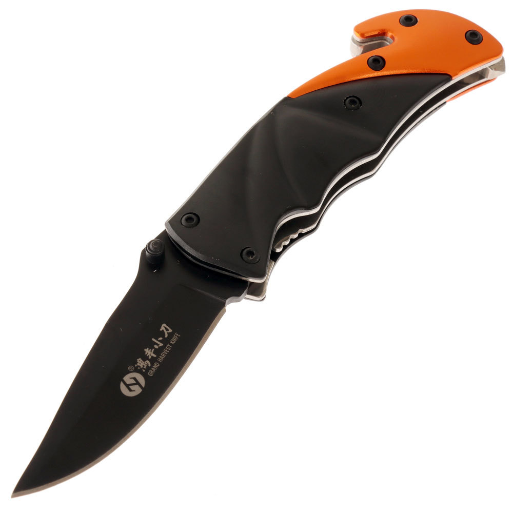 Folding Pocket Knife with ABS Handle 6.5cm Black/Orange