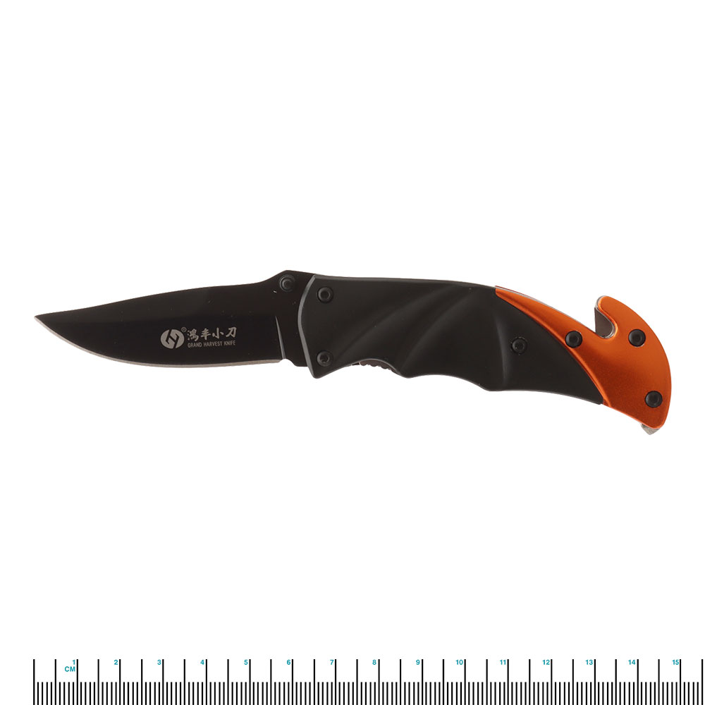 Folding Pocket Knife with ABS Handle 6.5cm Black/Orange