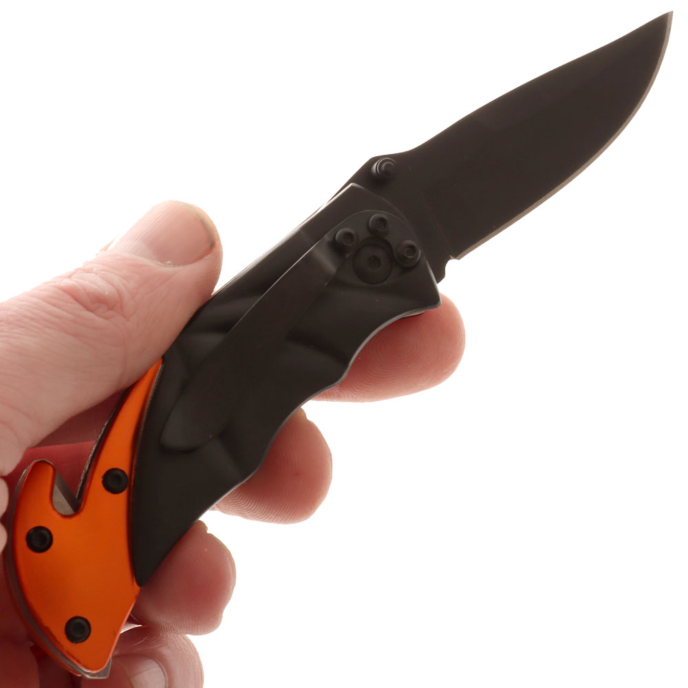 Folding Pocket Knife with ABS Handle 6.5cm Black/Orange