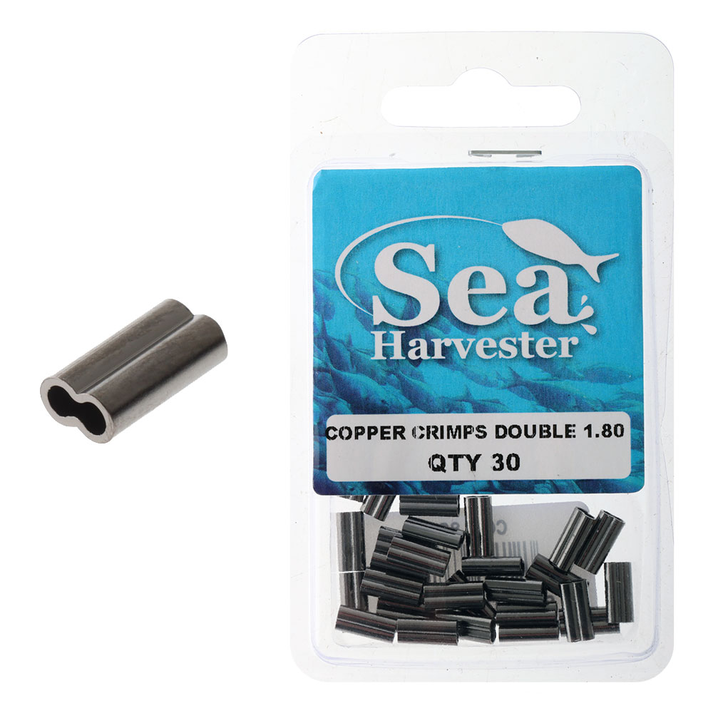 Sea Harvester Double Barrel Copper Crimp Sleeves 1.8mm Qty 30