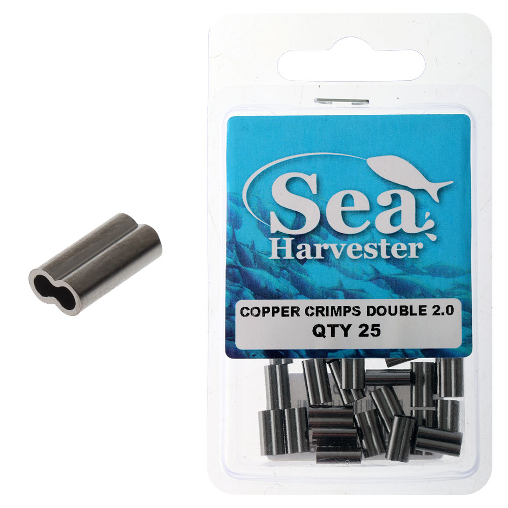 Sea Harvester Double Barrel Copper Crimp Sleeves 2.0mm Qty 25