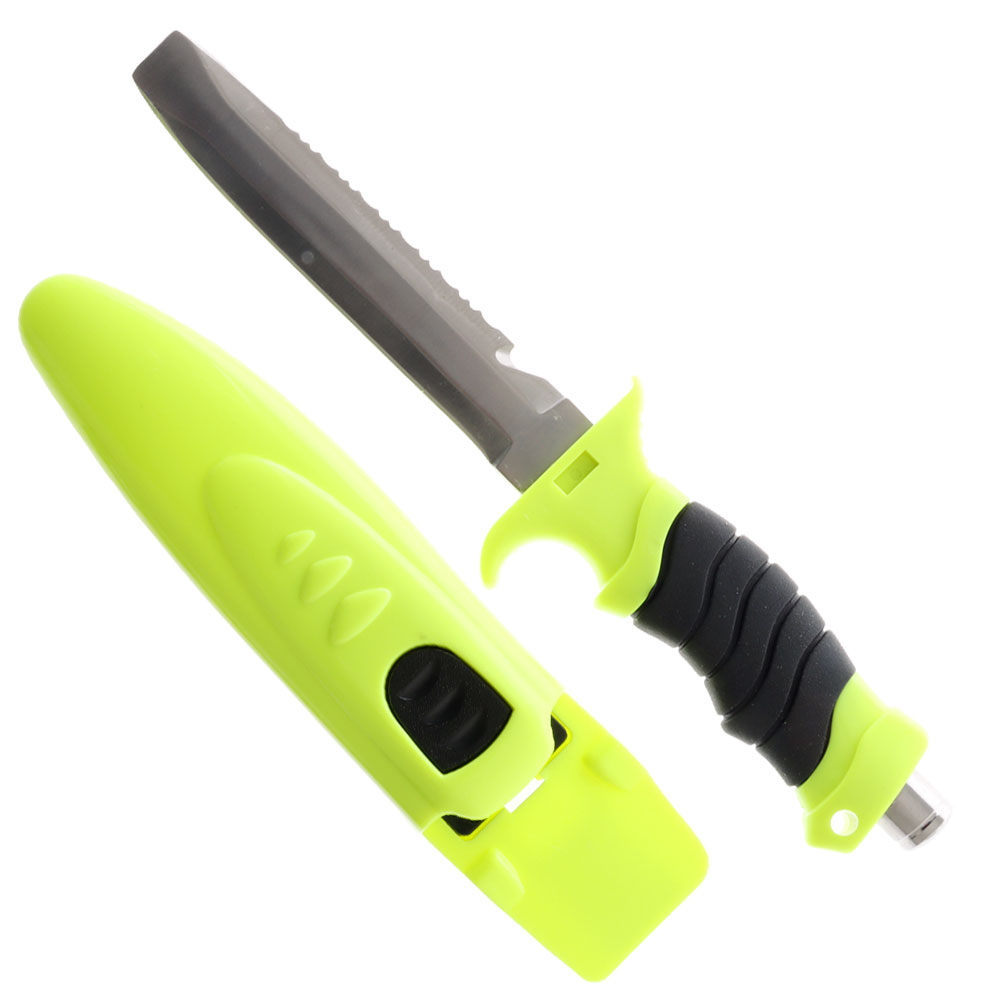 Sea Harvester Hi-Vis Paua Dive Knife with Sheath 14cm