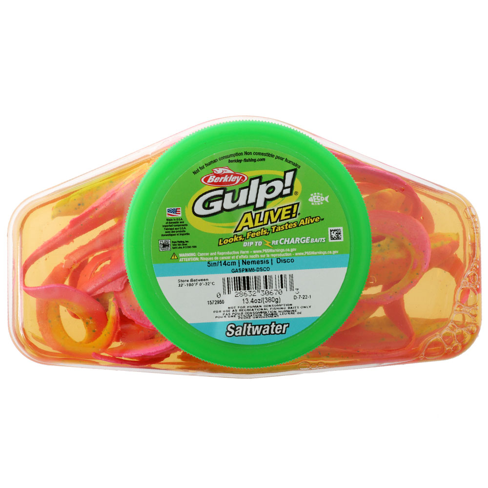 Berkley Gulp Alive Saltwater Nemesis Soft Bait Tub 5in/13cm Disco