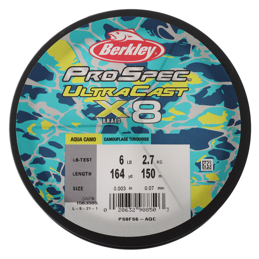 Berkley ProSpec X8 UltraCast Braid Aqua Camo 150m 6lb