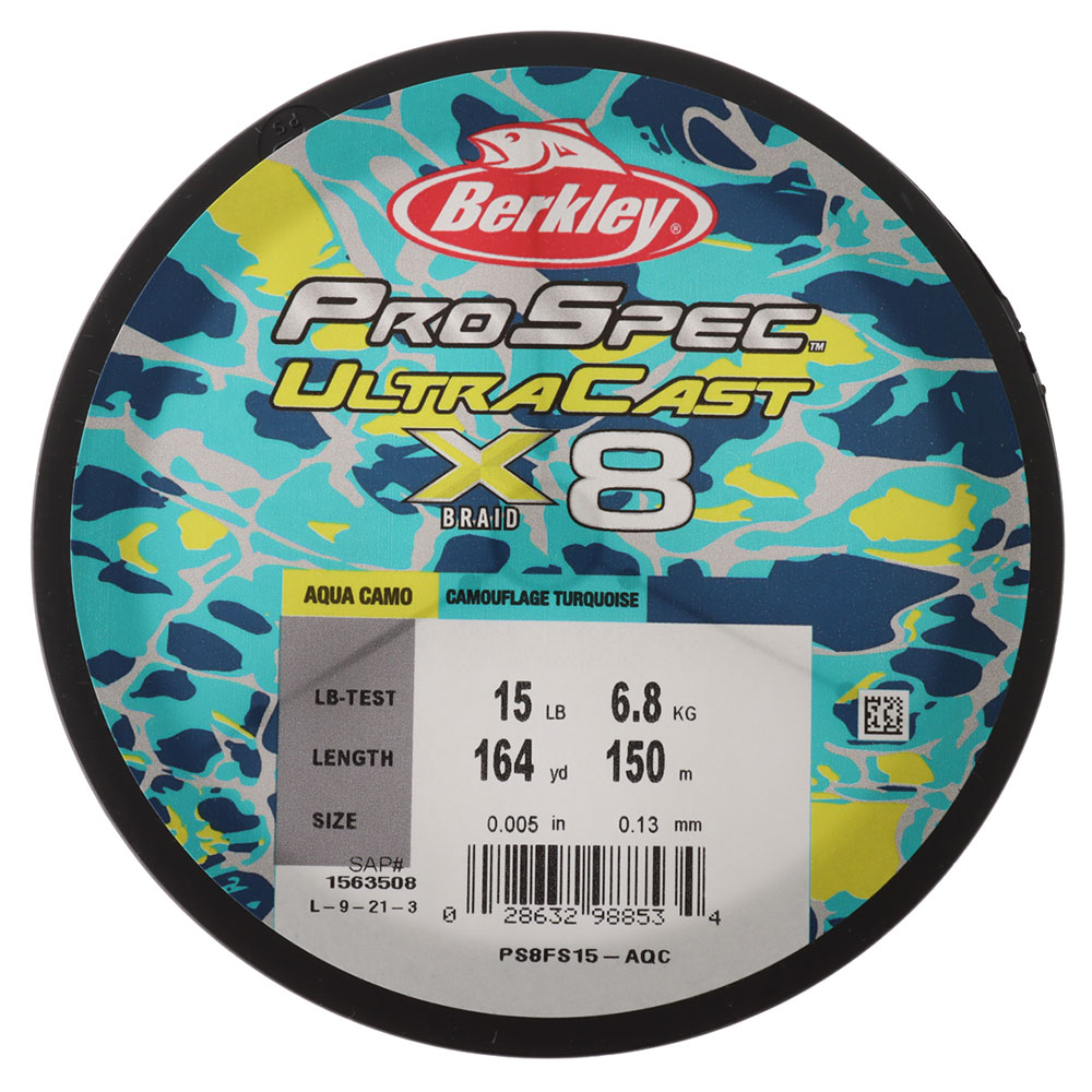 Berkley ProSpec X8 UltraCast 8-Strand Braid Aqua Camo 150m 15lb 0.13mm