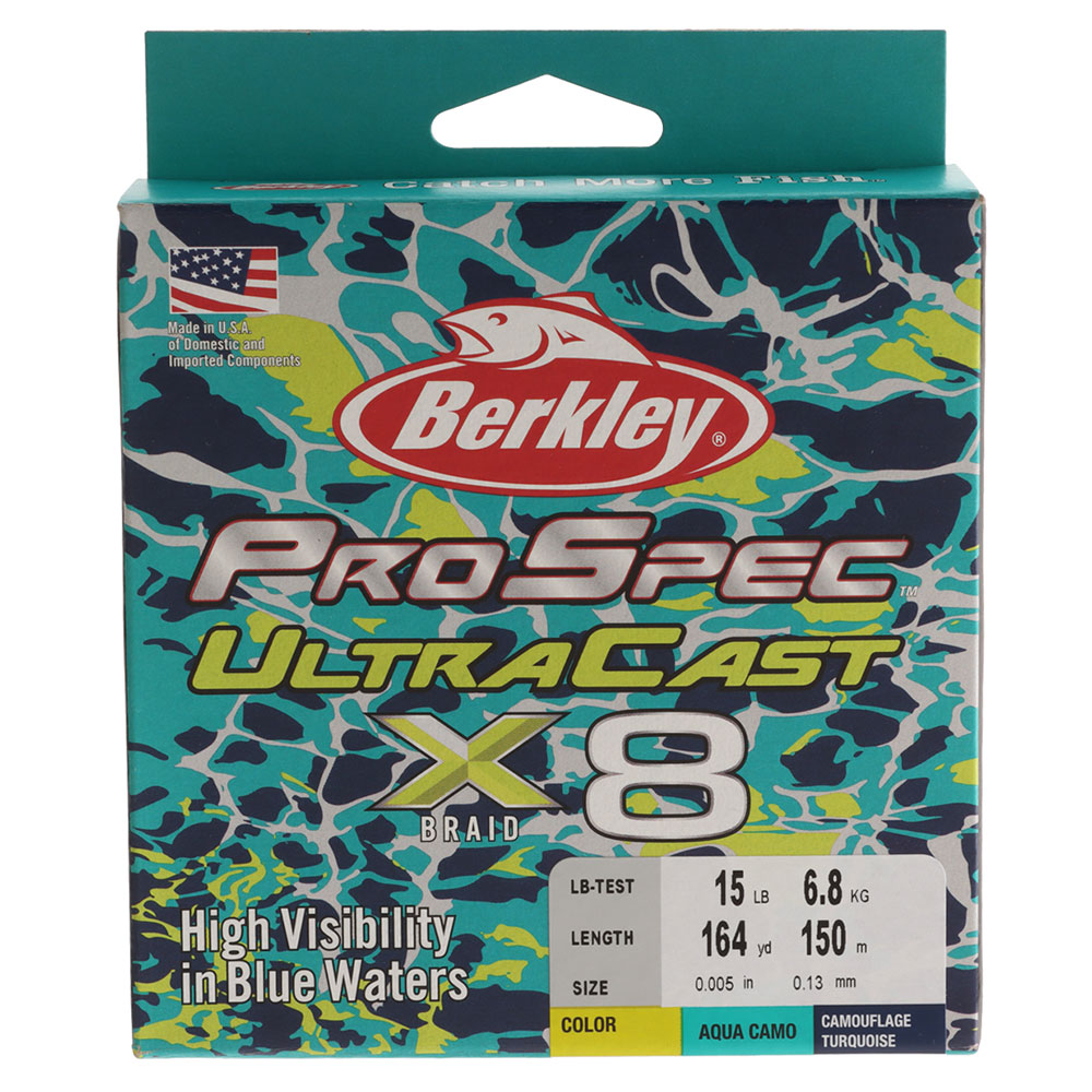 Berkley ProSpec X8 UltraCast 8-Strand Braid Aqua Camo 150m 15lb 0.13mm