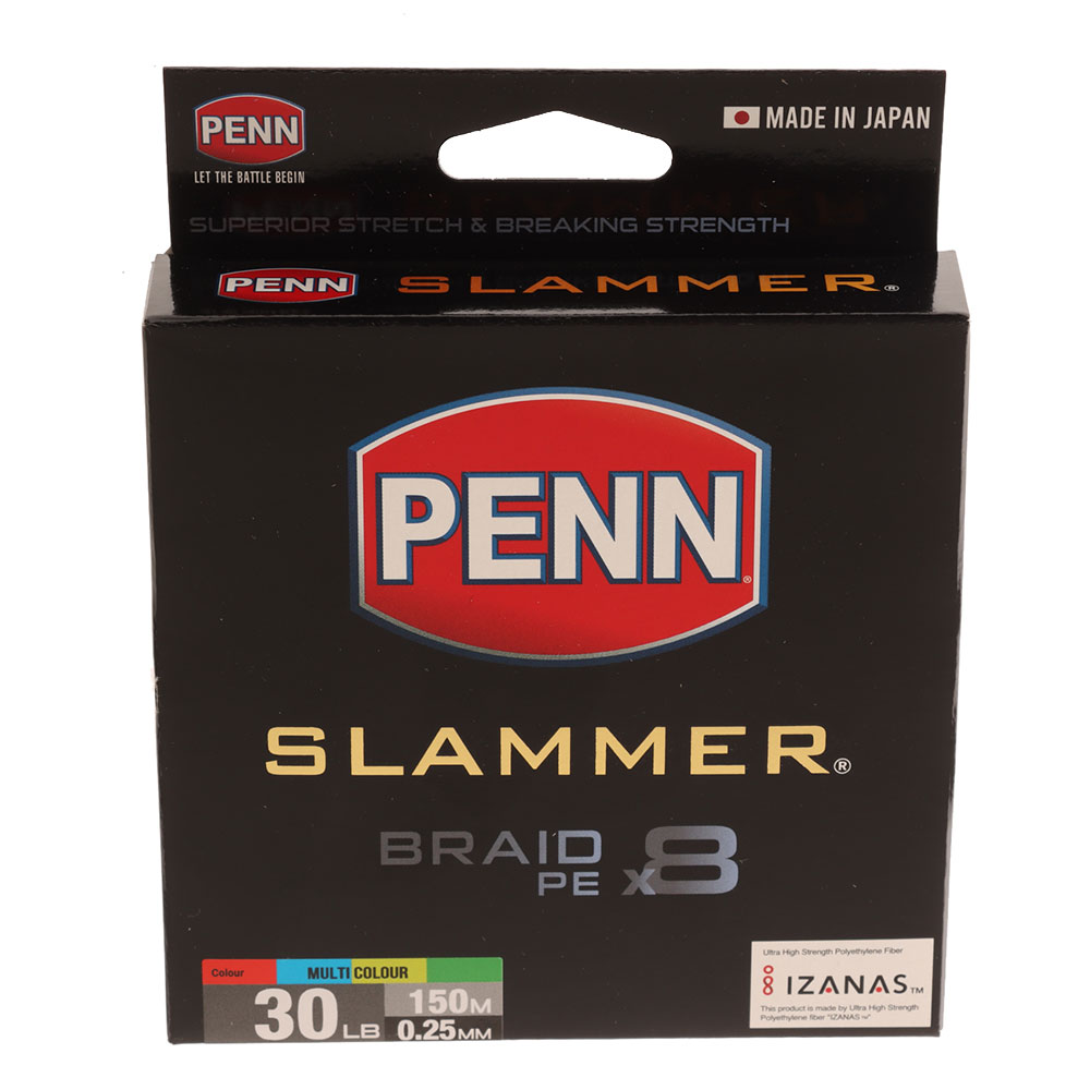 PENN Slammer X8 PE Braid Multicolour 150m 0.25mm 30lb