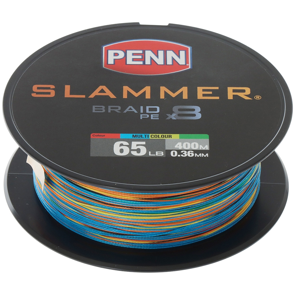 PENN Slammer Superline X8 Multicolour Braid 400m 65lb PE6 0.36mm