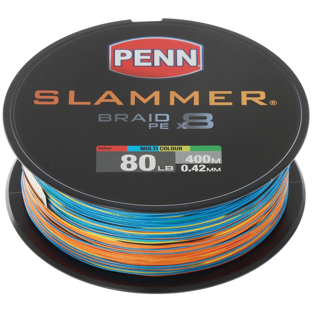 PENN Slammer Superline X8 Multicolour Braid 400m 80lb PE8 0.42mm