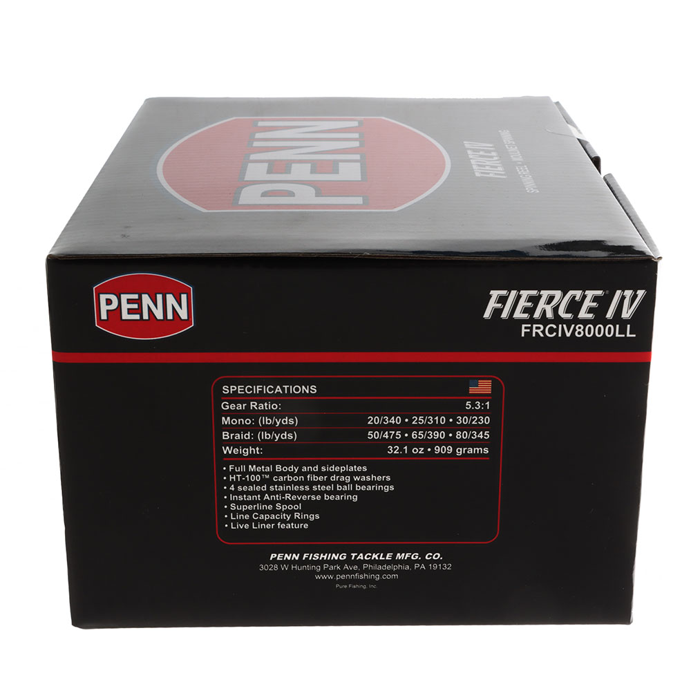 PENN Fierce IV 8000LL Live Liner Spinning Reel