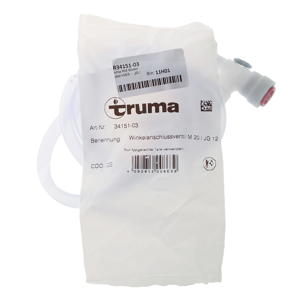 Truma Hot Water Elbow Fitting for Hot Water Outlet 12mm