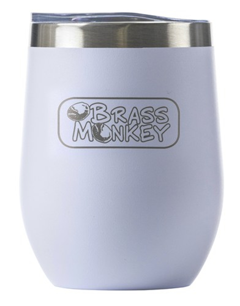 Brass Monkey Stainless Steel Travel Mug 350ml White