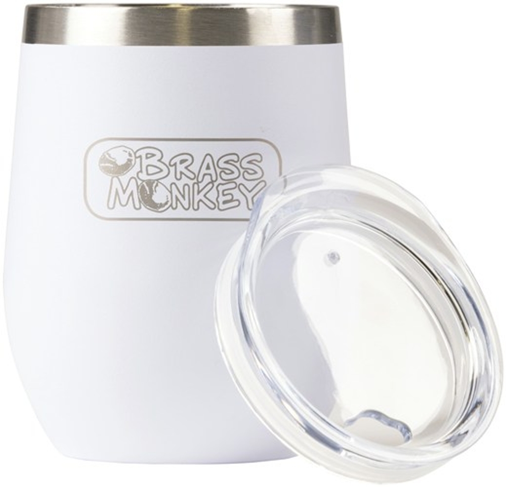Brass Monkey Stainless Steel Travel Mug 350ml White