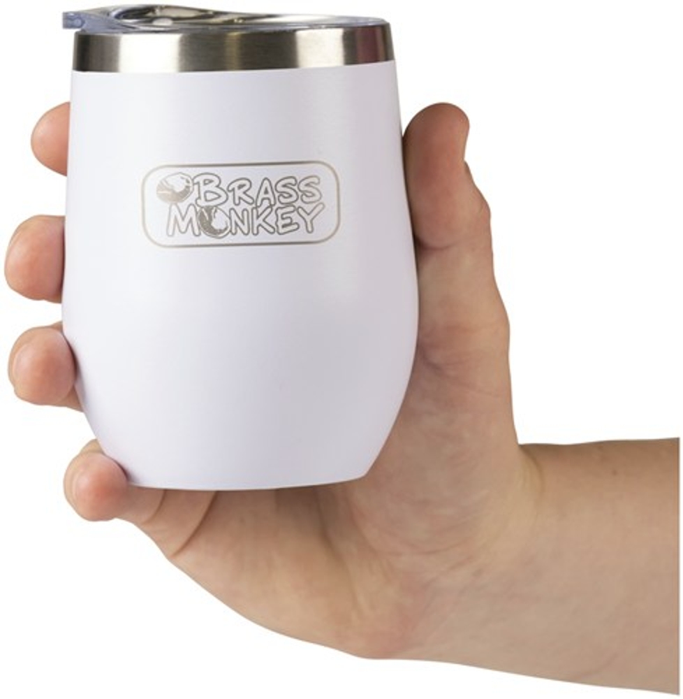 Brass Monkey Stainless Steel Travel Mug 350ml White