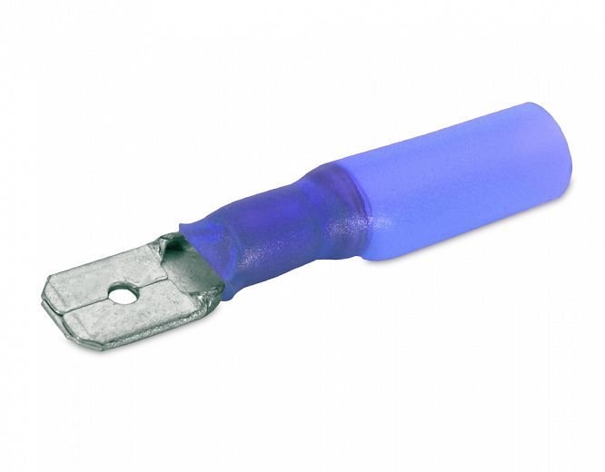 Hella Marine Heat Shrink Crimp Terminal Male Blade 6.3mm Red Qty 10