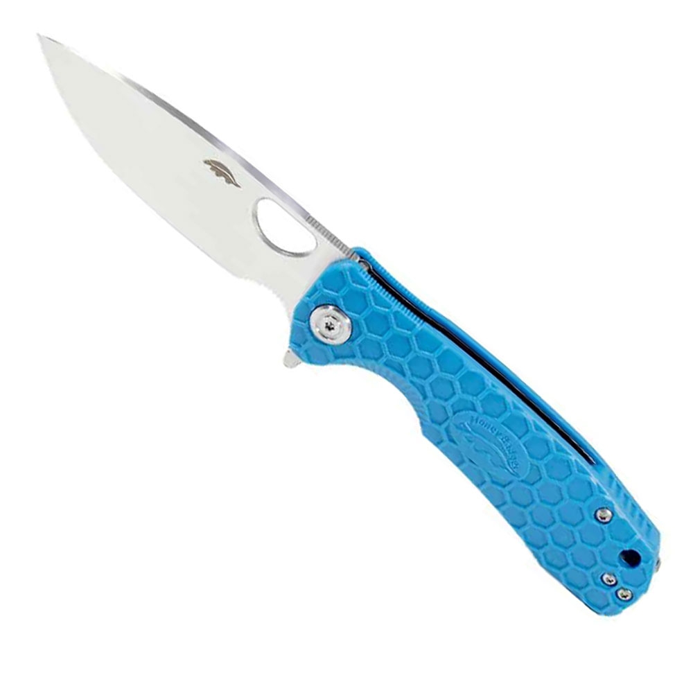 Honey Badger Drop Point Flipper Pocket Knife Medium 8cm Blue