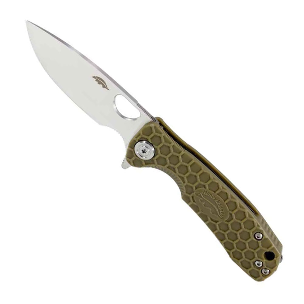 Honey Badger Drop Point Flipper Pocket Knife Medium 8cm Green
